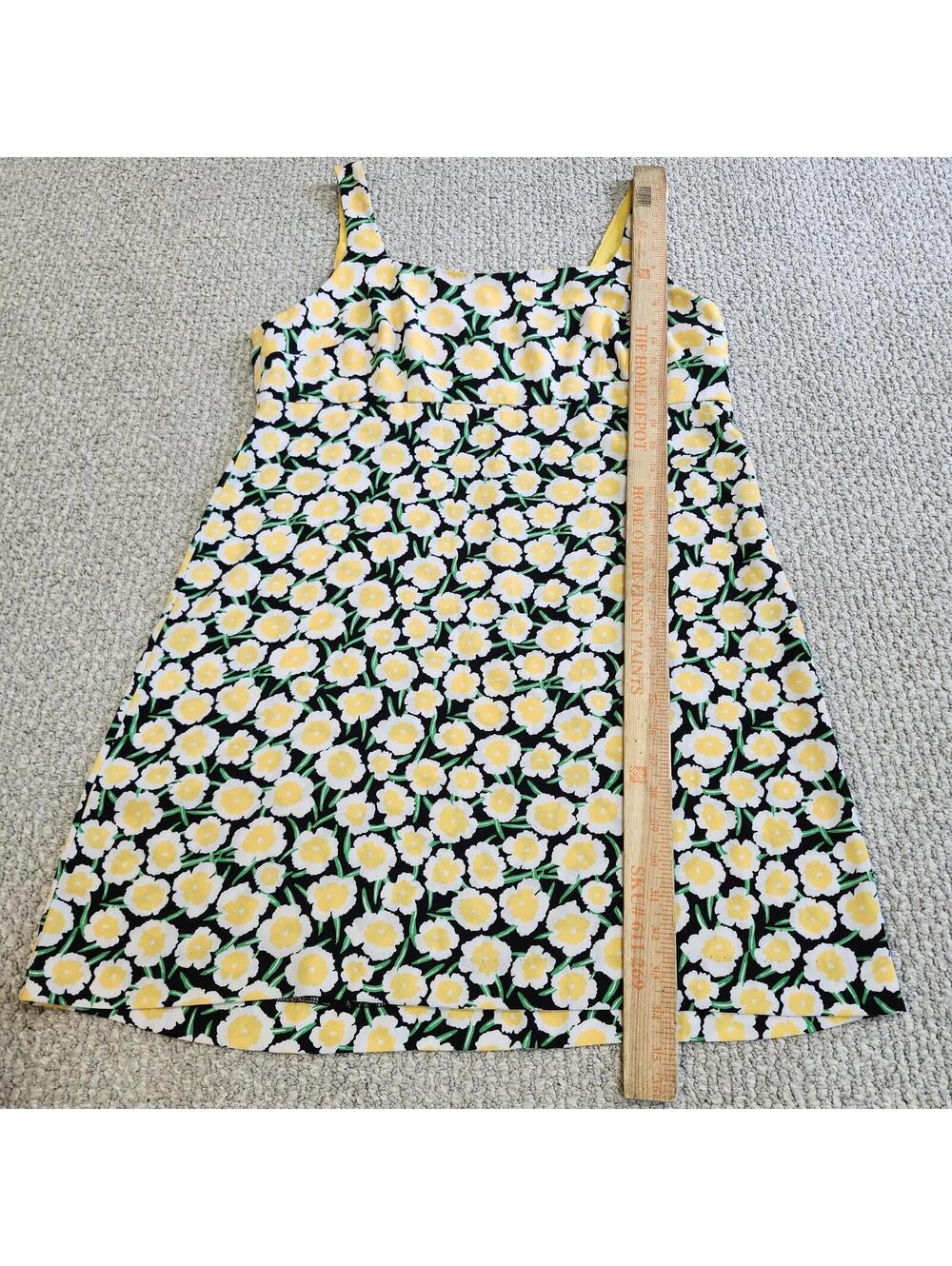 Diane Von Furstenberg Sleeveless Floral Summer Dress Yellow White Green Black 14 - Picture 6 of 8